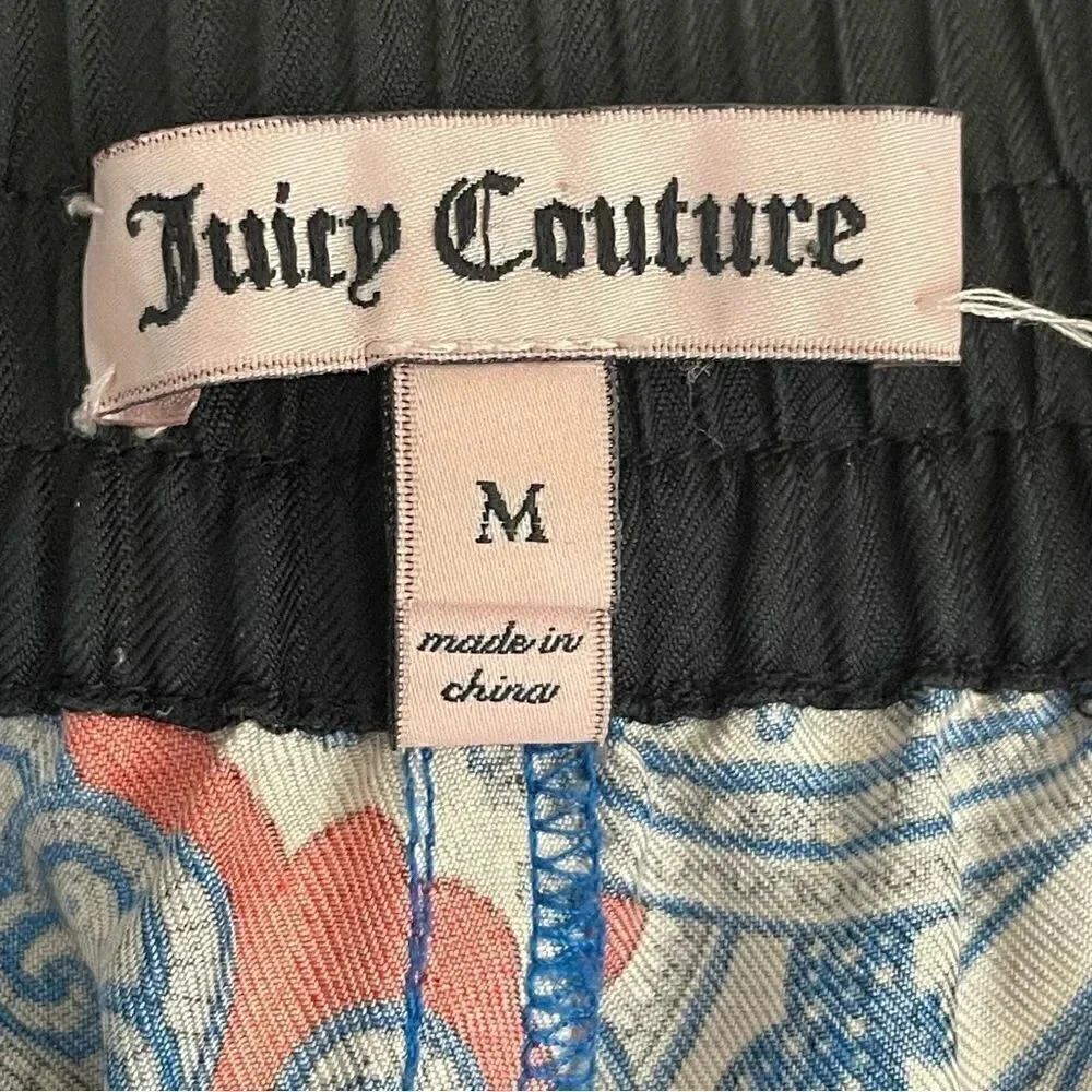 Juicy Couture Paisley Multicolor Silk Lounge Loungewear Pants Elastic Cuffs M - Picture 9 of 12